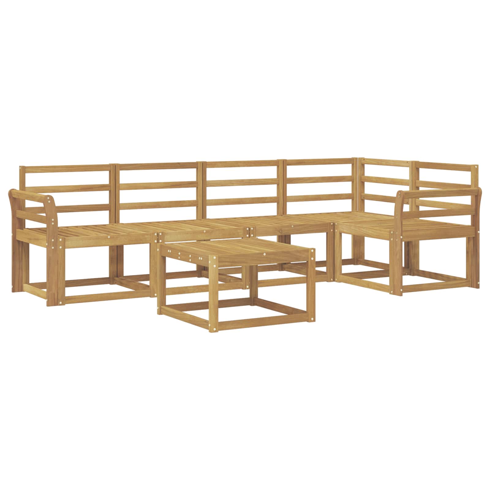 Outdoor-Sofagarnitur 6 pcs Weiß Massivholz Akazie