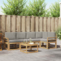 Outdoor-Sofagarnitur 6 pcs Weiß und Hellgrau