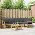 Outdoor-Sofagarnitur 6 pcs Weiß und Anthrazit Massivholz Akazie