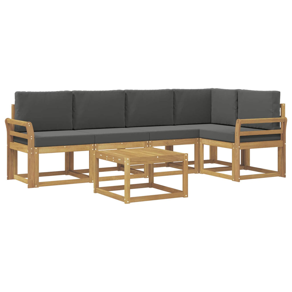 Outdoor-Sofagarnitur 6 pcs Weiß und Anthrazit Massivholz Akazie