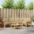 Outdoor-Sofagarnitur 6 pcs Weiß und Beige Massivholz Akazie