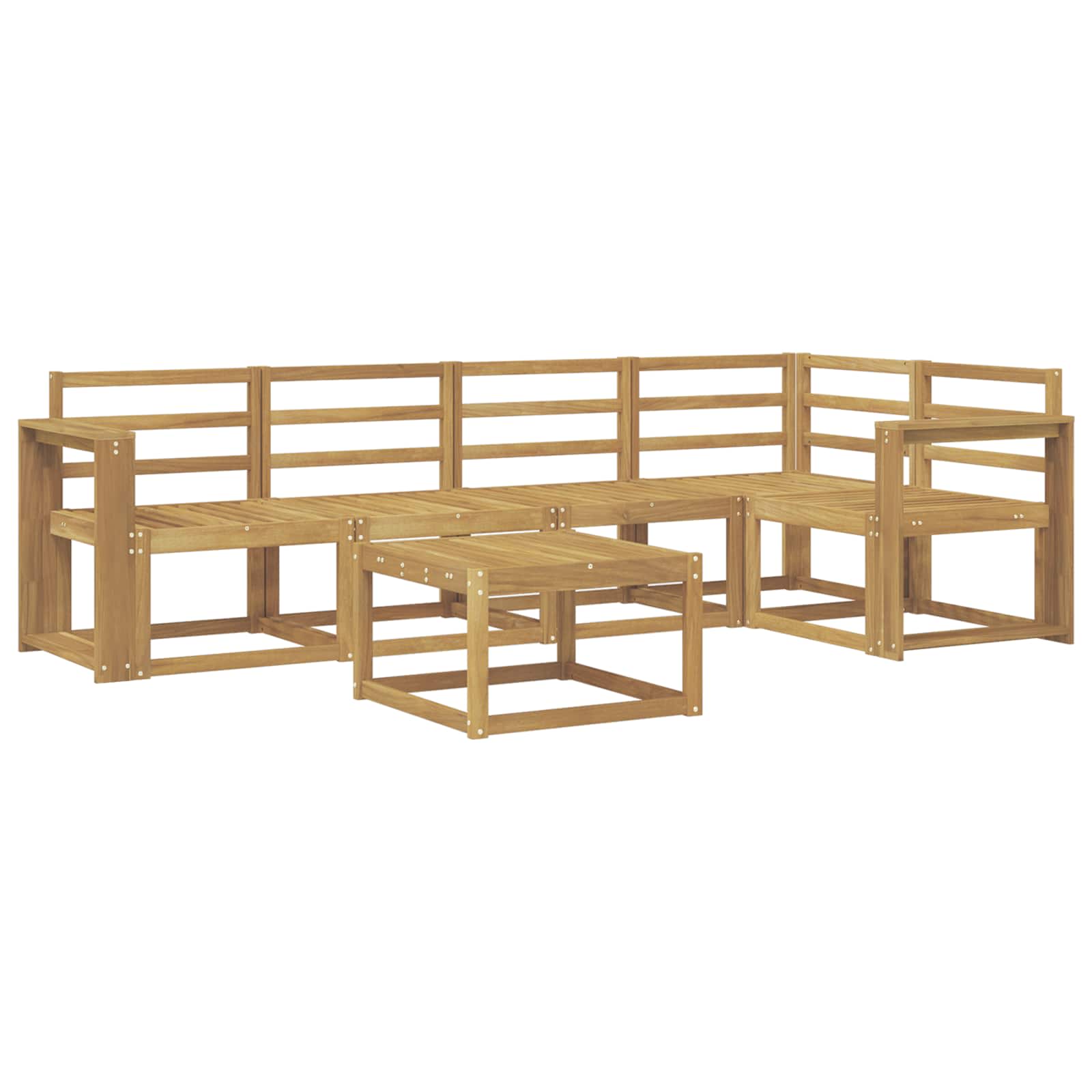 Outdoor-Sofagarnitur 6 pcs Weiß Massivholz Akazie