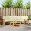Outdoor-Sofagarnitur 6 pcs Weiß und Creme Massivholz Akazie