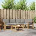 Outdoor-Sofagarnitur 6 pcs Weiß und Hellgrau