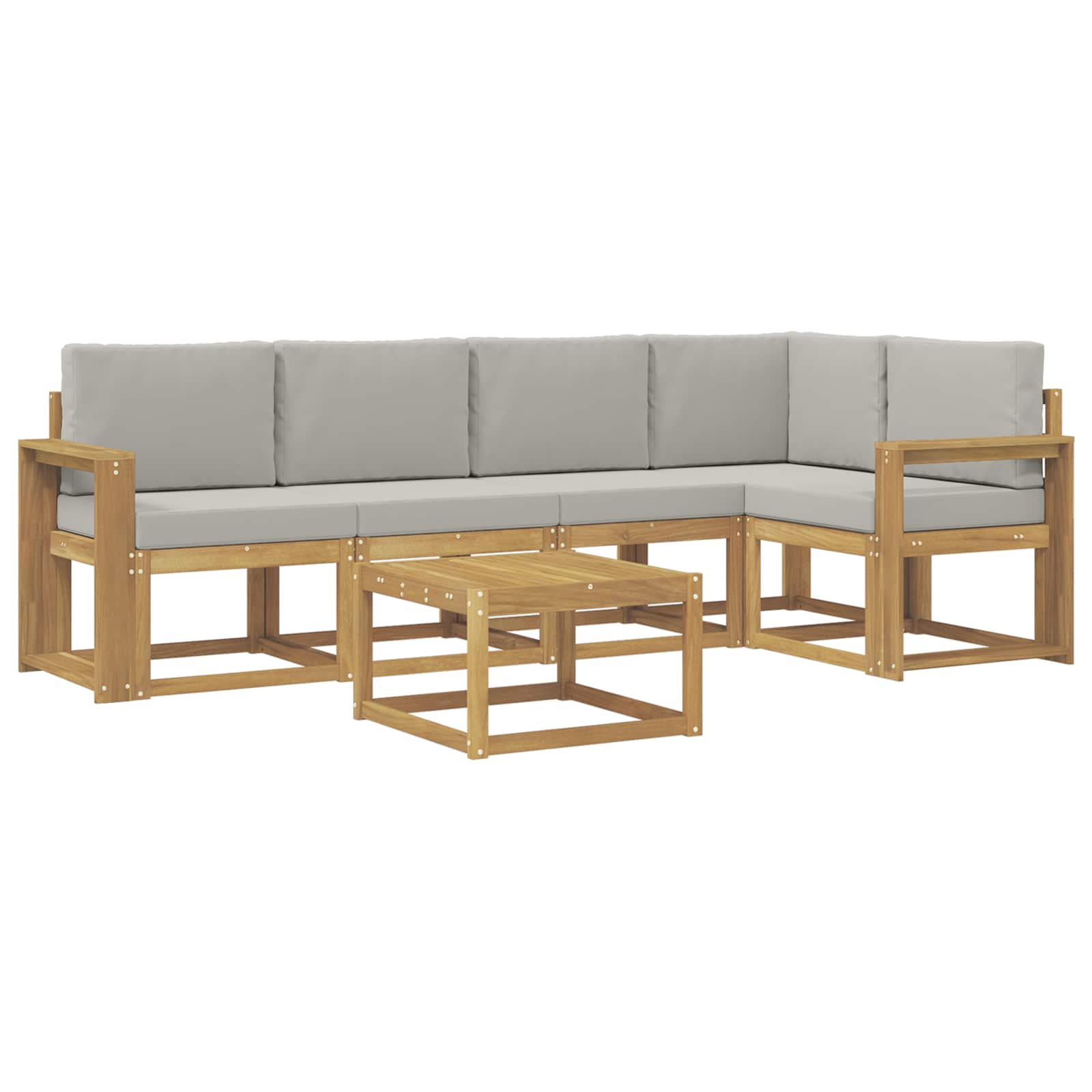 Outdoor-Sofagarnitur 6 pcs Weiß und Hellgrau