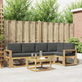 Outdoor-Sofagarnitur 6 pcs Weiß und Anthrazit Massivholz Akazie