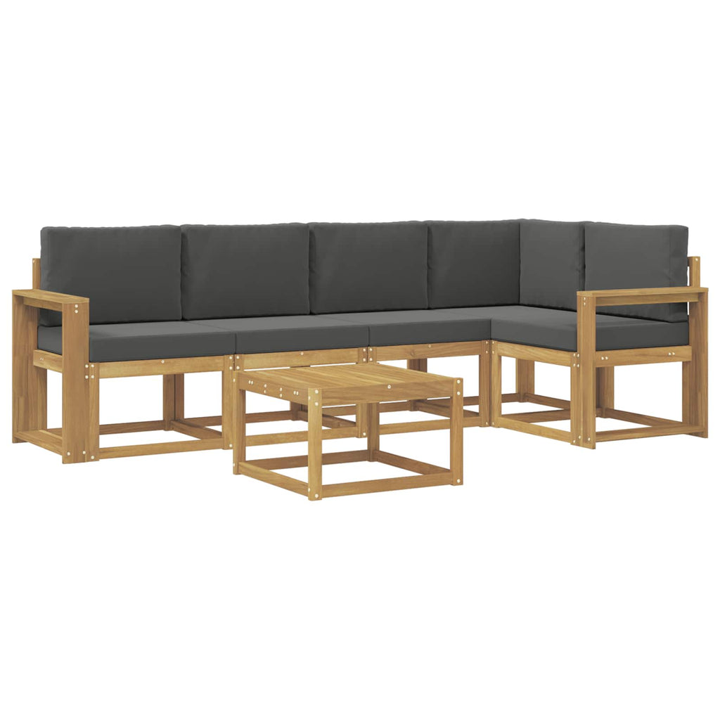Outdoor-Sofagarnitur 6 pcs Weiß und Anthrazit Massivholz Akazie