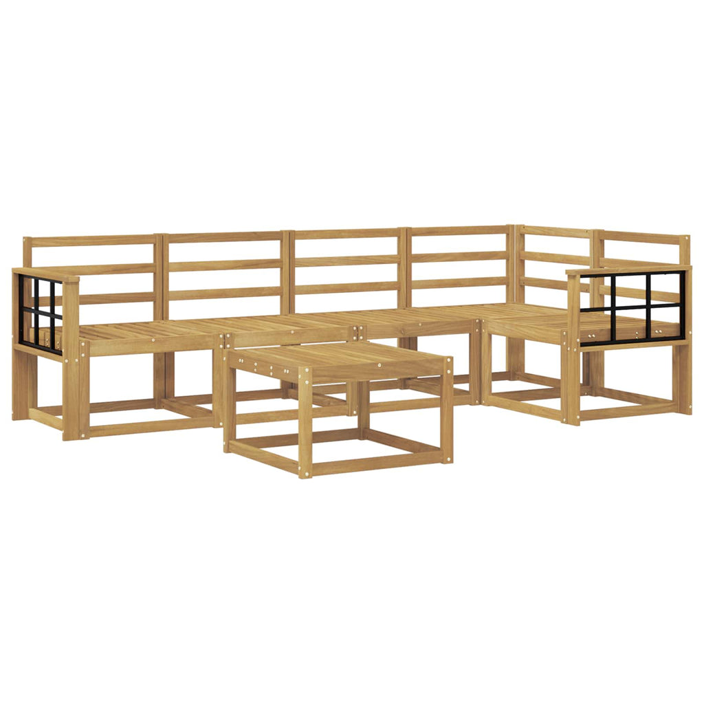 Outdoor-Sofagarnitur 6 pcs Weiß Massivholz Akazie