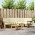Outdoor-Sofagarnitur 6 pcs Weiß und Creme Massivholz Akazie
