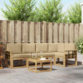 Outdoor-Sofagarnitur 6 pcs Weiß und Beige Massivholz Akazie