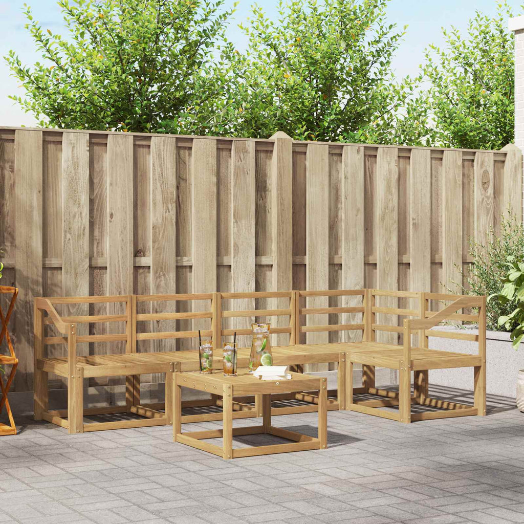 Outdoor-Sofagarnitur 6 pcs Weiß Massivholz Akazie