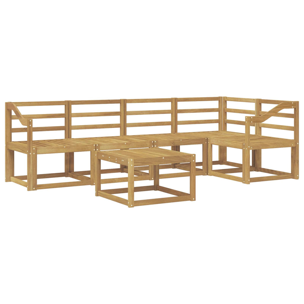 Outdoor-Sofagarnitur 6 pcs Weiß Massivholz Akazie