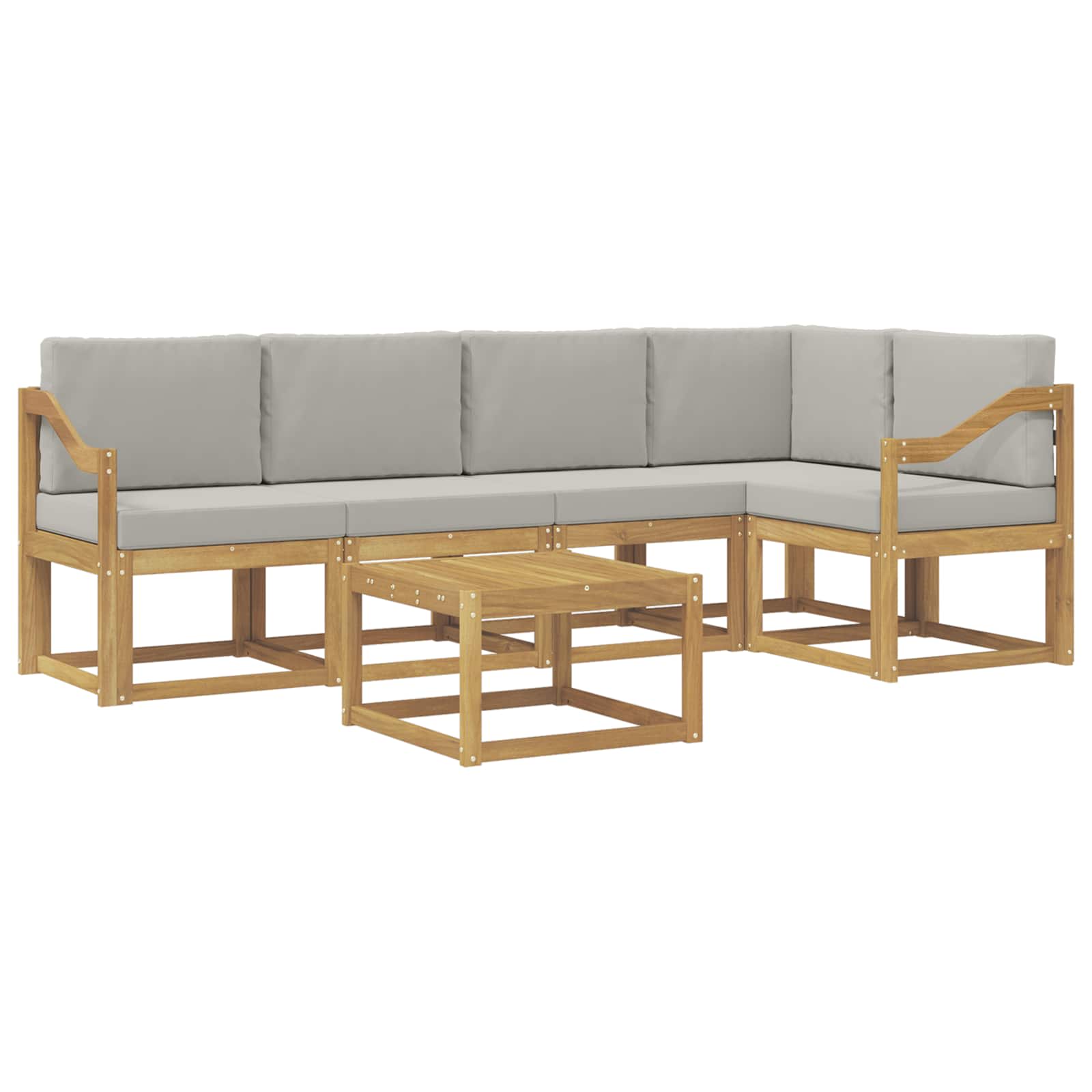 Outdoor-Sofagarnitur 6 pcs Weiß und Hellgrau