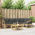 Outdoor-Sofagarnitur 6 pcs Weiß und Anthrazit Massivholz Akazie