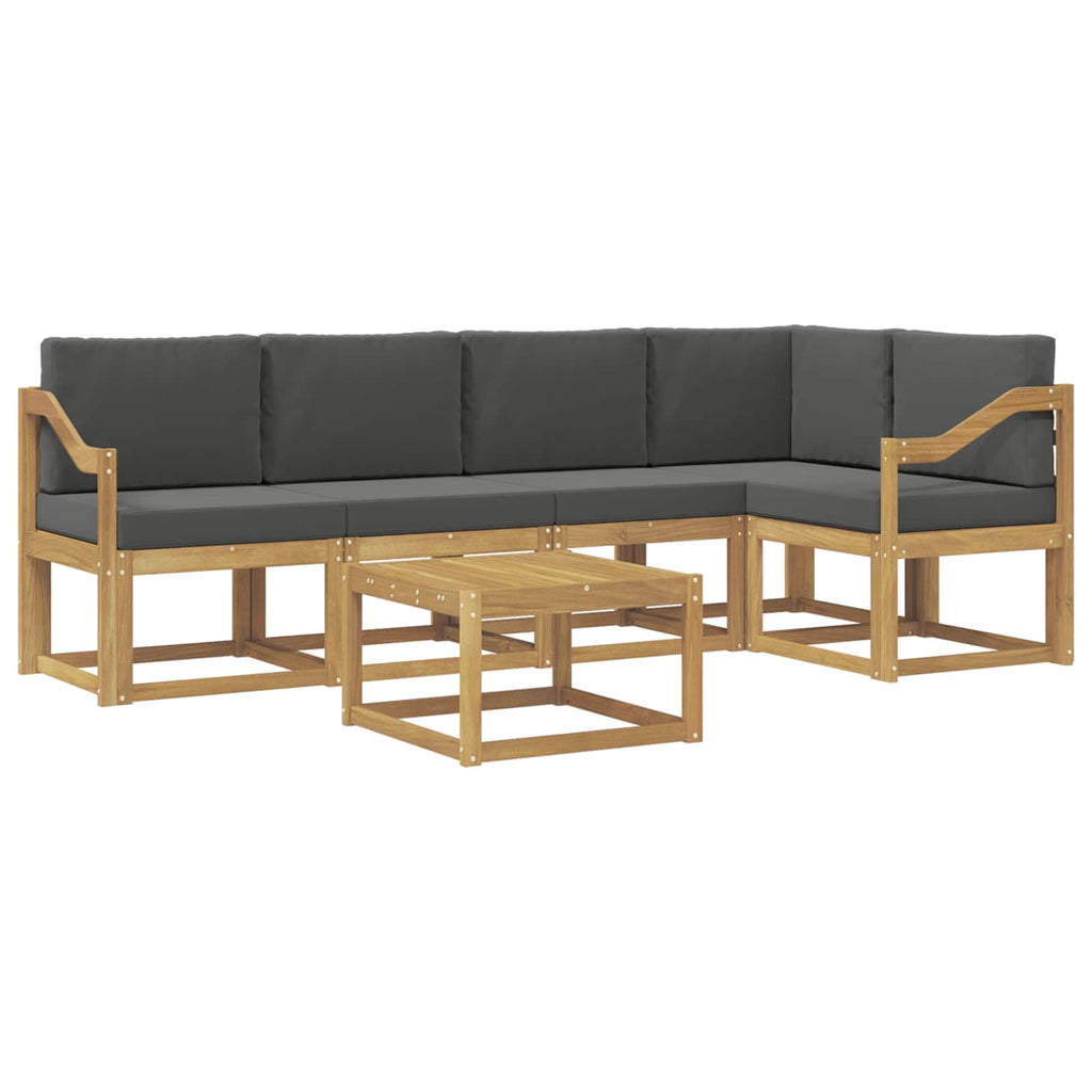 Outdoor-Sofagarnitur 6 pcs Weiß und Anthrazit Massivholz Akazie