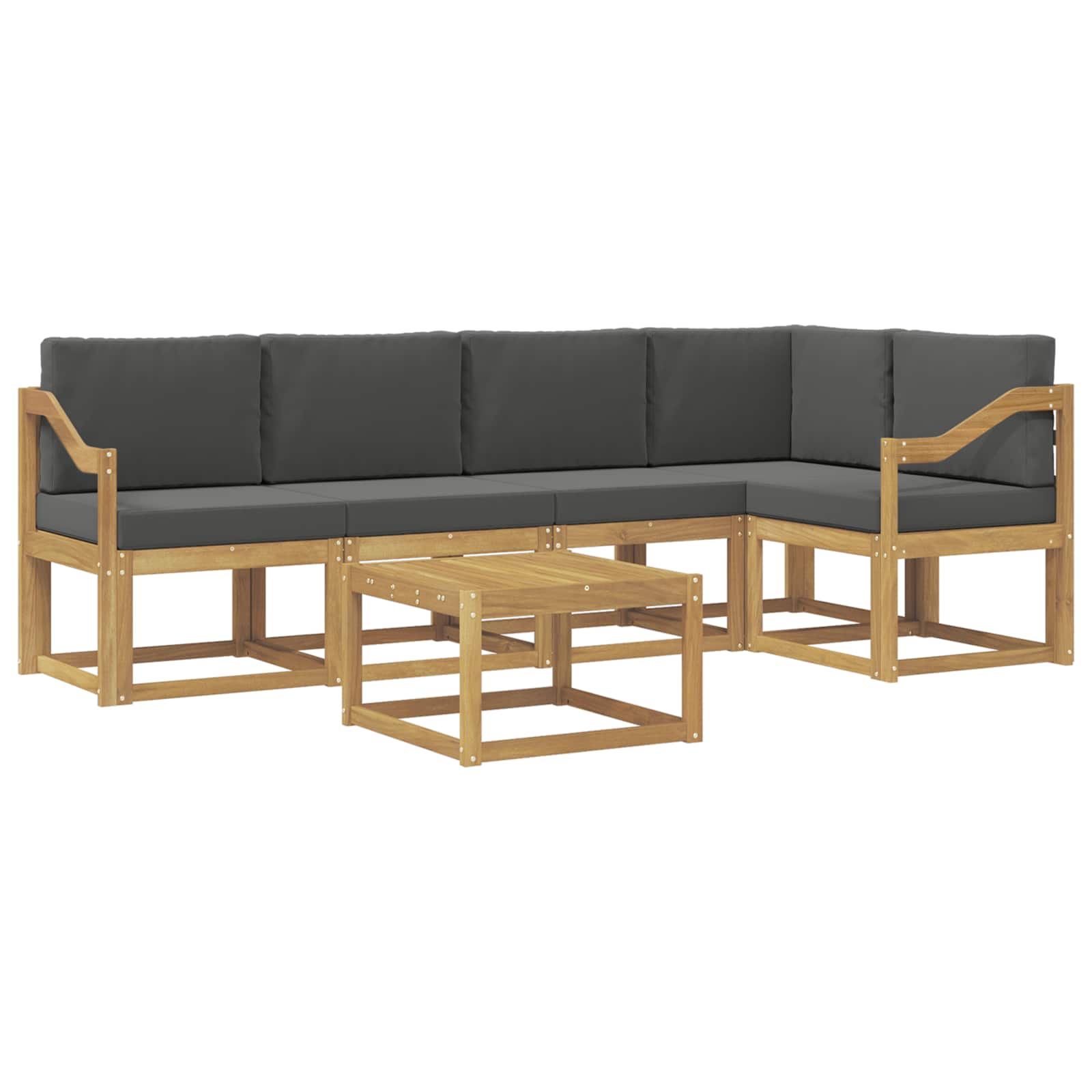 Outdoor-Sofagarnitur 6 pcs Weiß und Anthrazit Massivholz Akazie