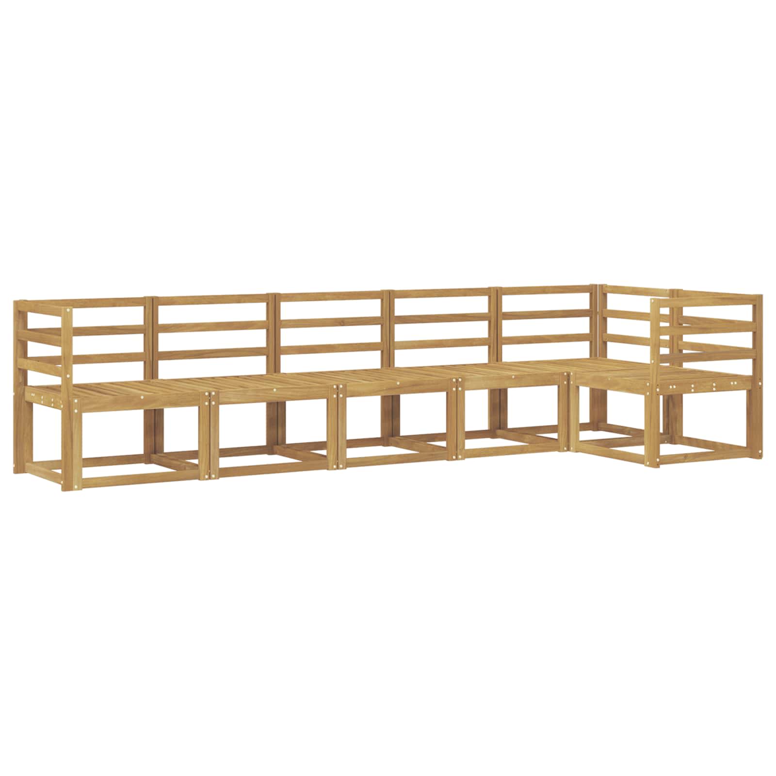 Outdoor-Sofagarnitur 6 pcs Weiß Massivholz Akazie