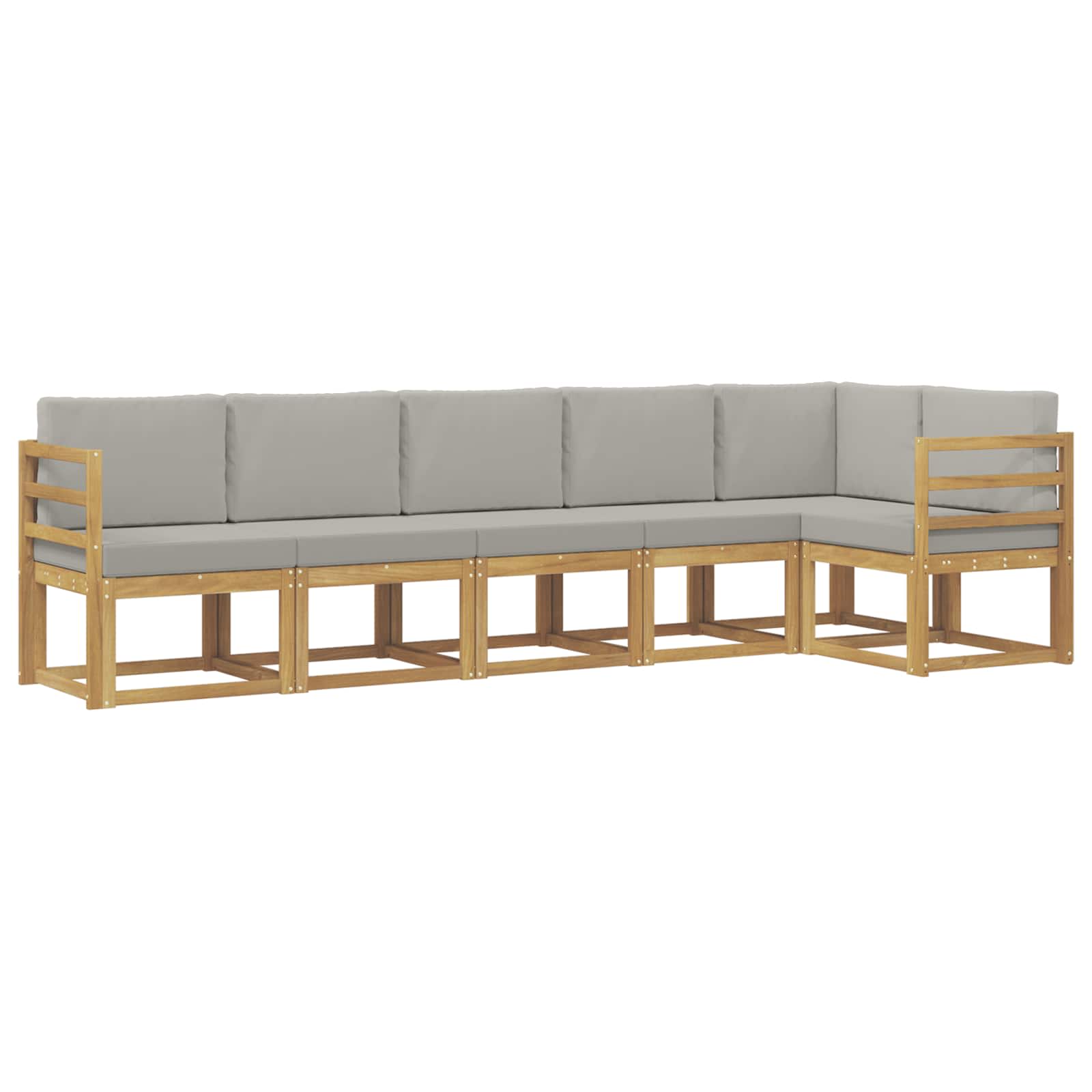 Outdoor-Sofagarnitur mit Kissen 6 pcs Weiß und Hellgrau