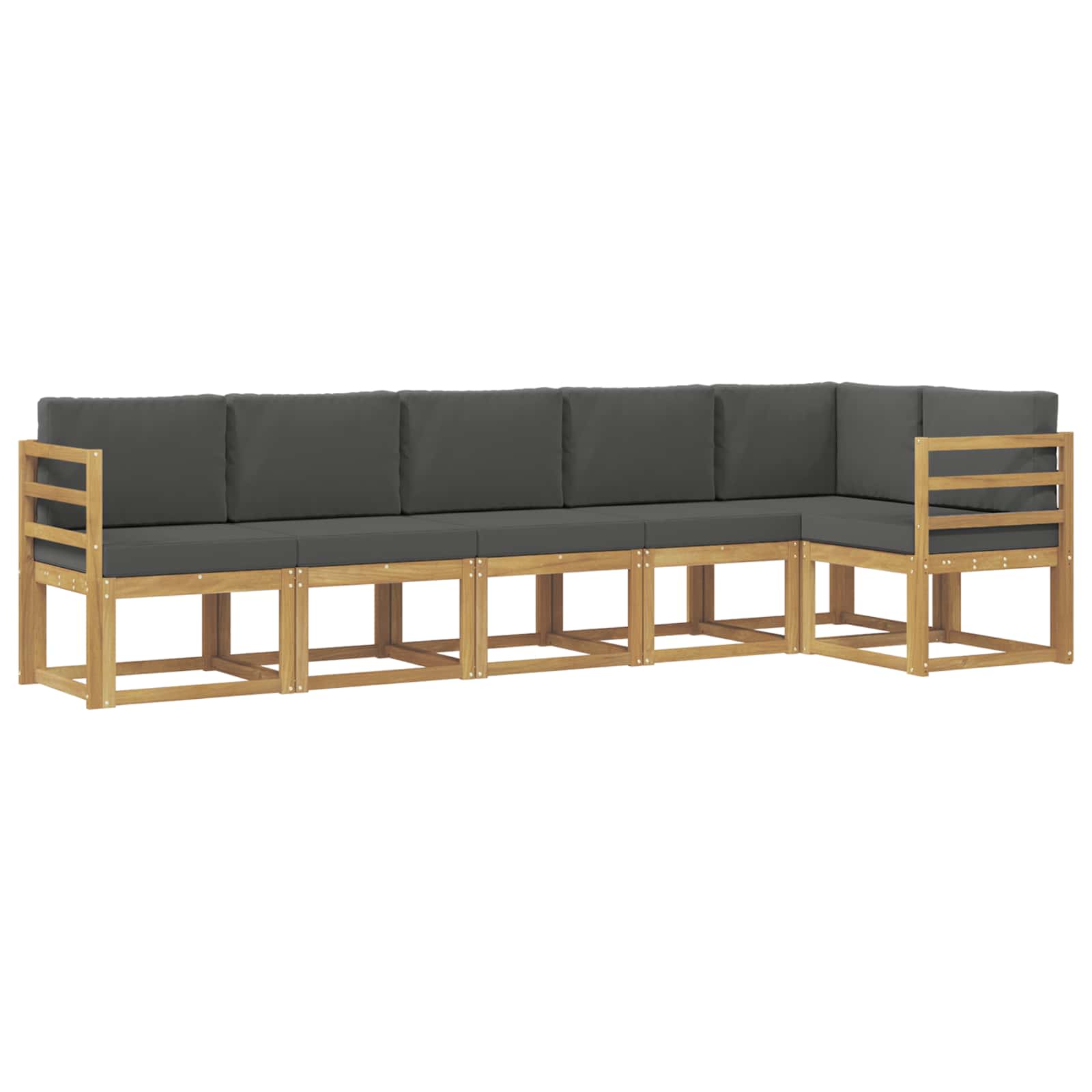 Outdoor-Sofagarnitur 6 pcs Weiß und Anthrazit Polyester
