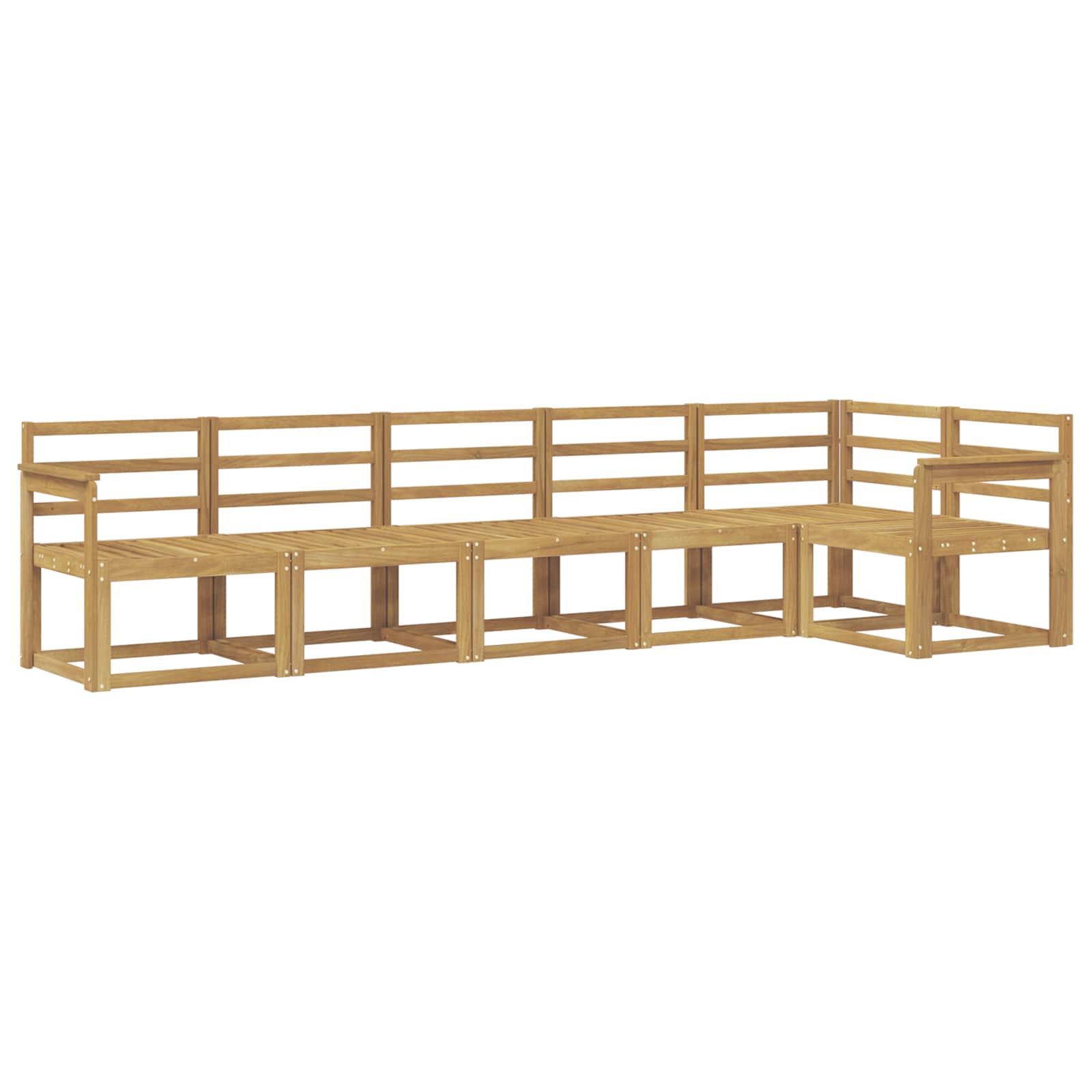 Outdoor-Sofagarnitur 6 pcs Weiß Massivholz Akazie