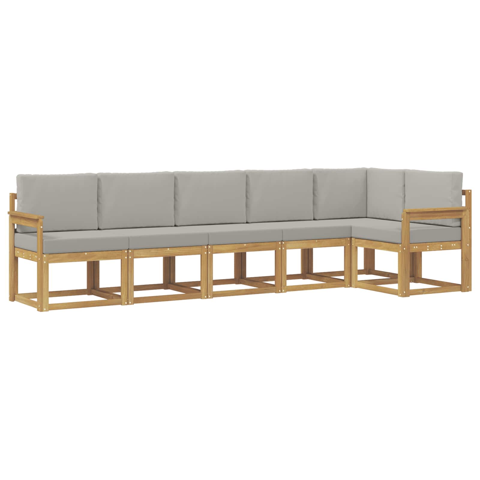 Outdoor-Sofagarnitur mit Kissen 6 pcs Weiß und Hellgrau