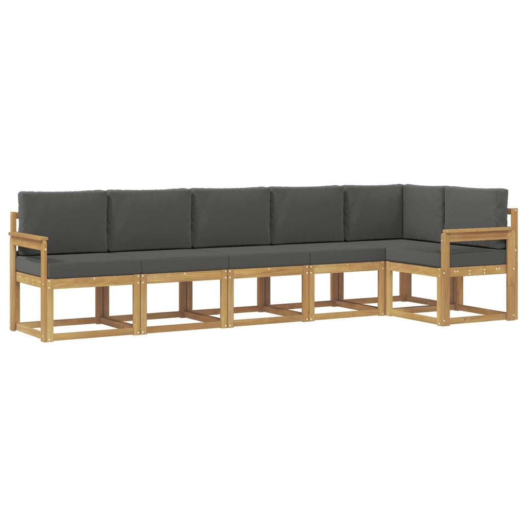 Outdoor-Sofagarnitur 6 pcs Weiß und Anthrazit Polyester