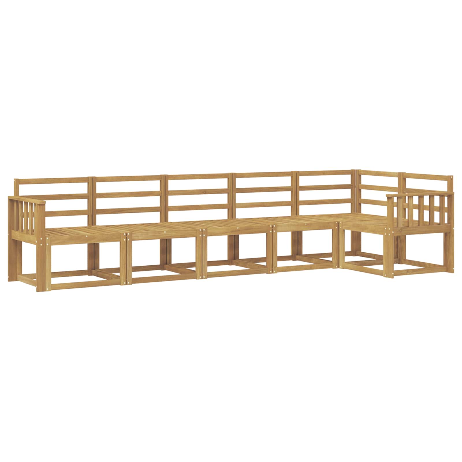 Outdoor-Sofagarnitur 6 pcs Weiß Massivholz Akazie