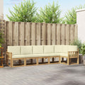Outdoor-Sofagarnitur mit Kissen 6 pcs Weiß und Creme Polyester