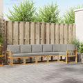 Outdoor-Sofagarnitur mit Kissen 6 pcs Weiß und Hellgrau