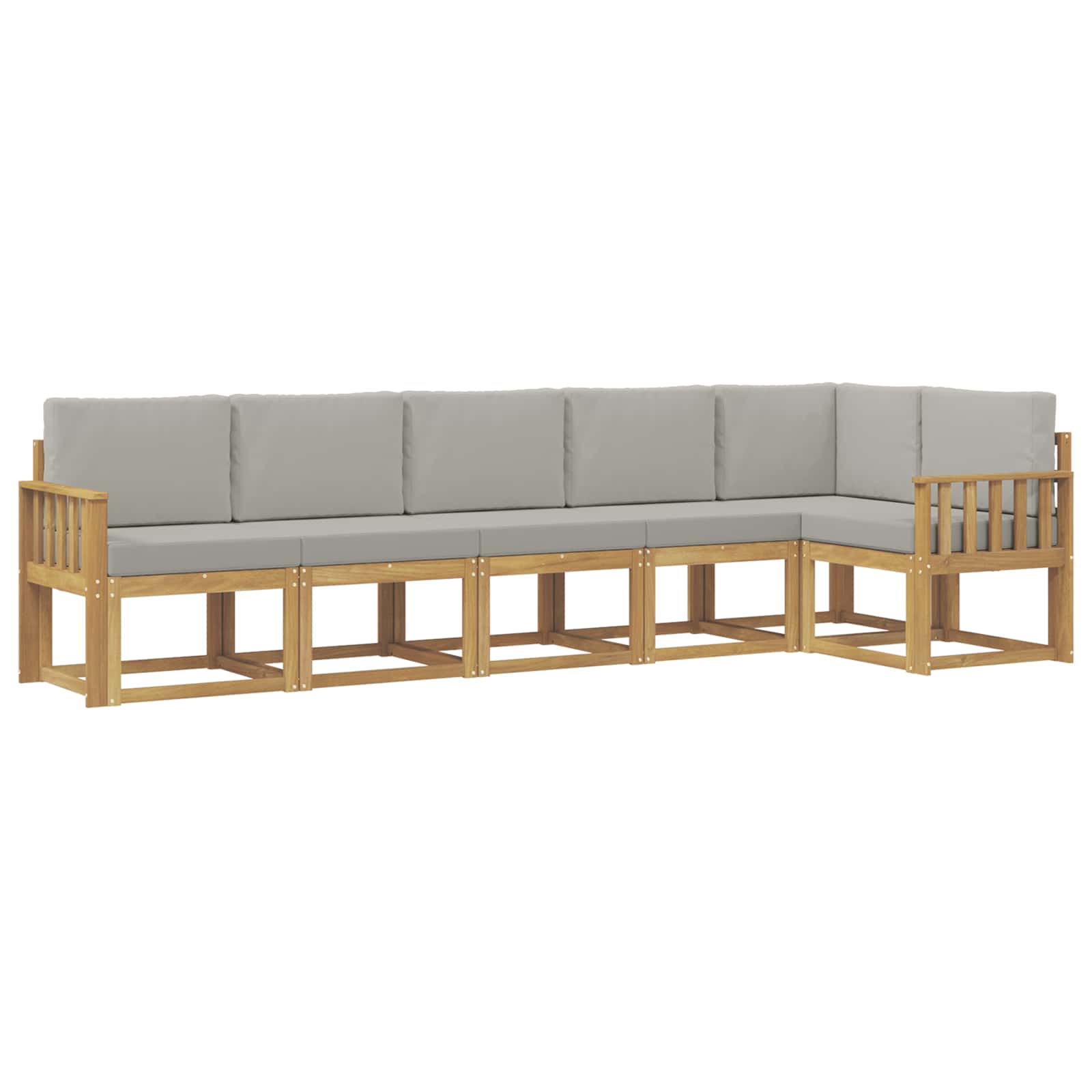 Outdoor-Sofagarnitur mit Kissen 6 pcs Weiß und Hellgrau