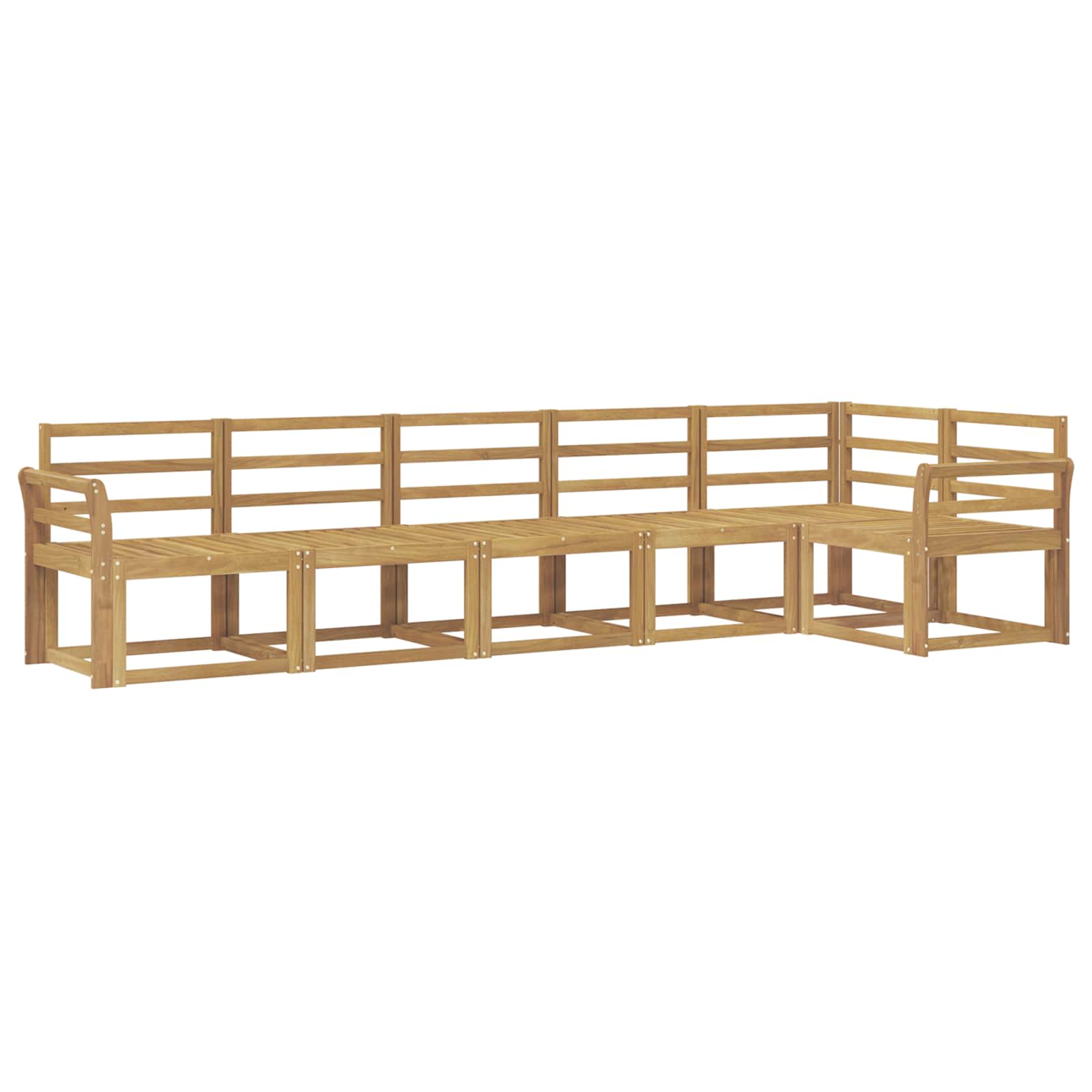 Outdoor-Sofagarnitur 6 pcs Weiß Massivholz Akazie