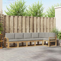 Outdoor-Sofagarnitur mit Kissen 6 pcs Weiß und Hellgrau