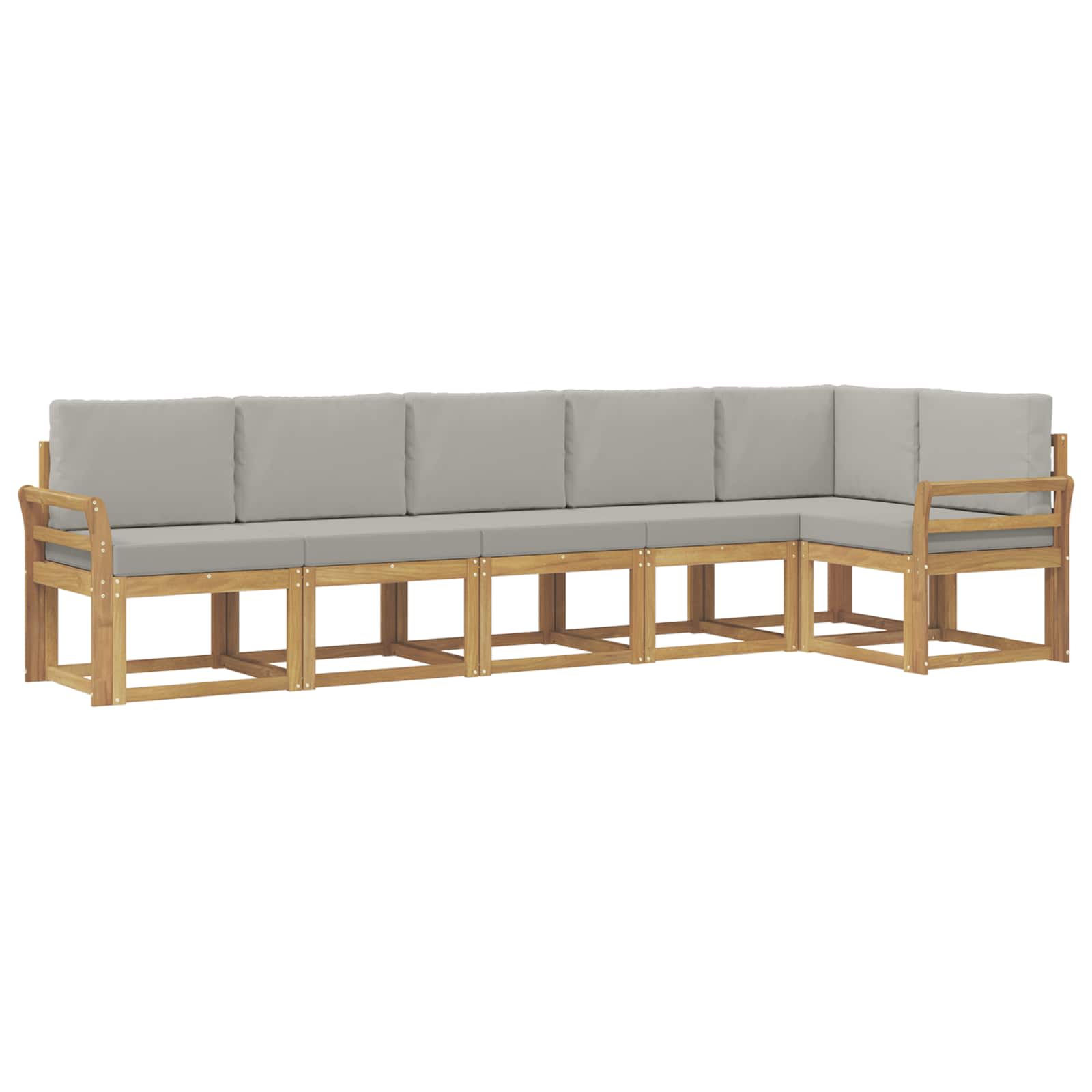Outdoor-Sofagarnitur mit Kissen 6 pcs Weiß und Hellgrau