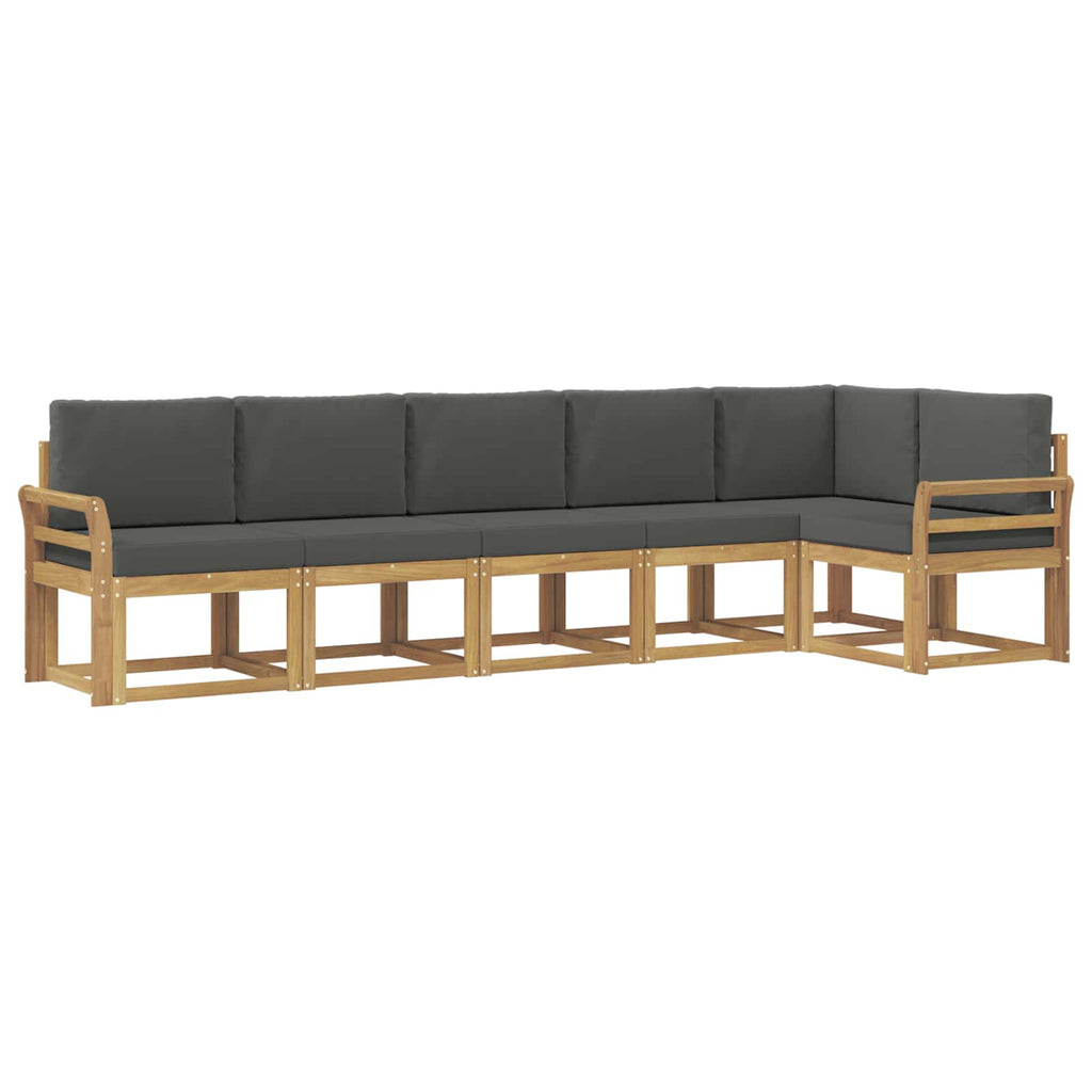 Outdoor-Sofagarnitur 6 pcs Weiß und Anthrazit Polyester