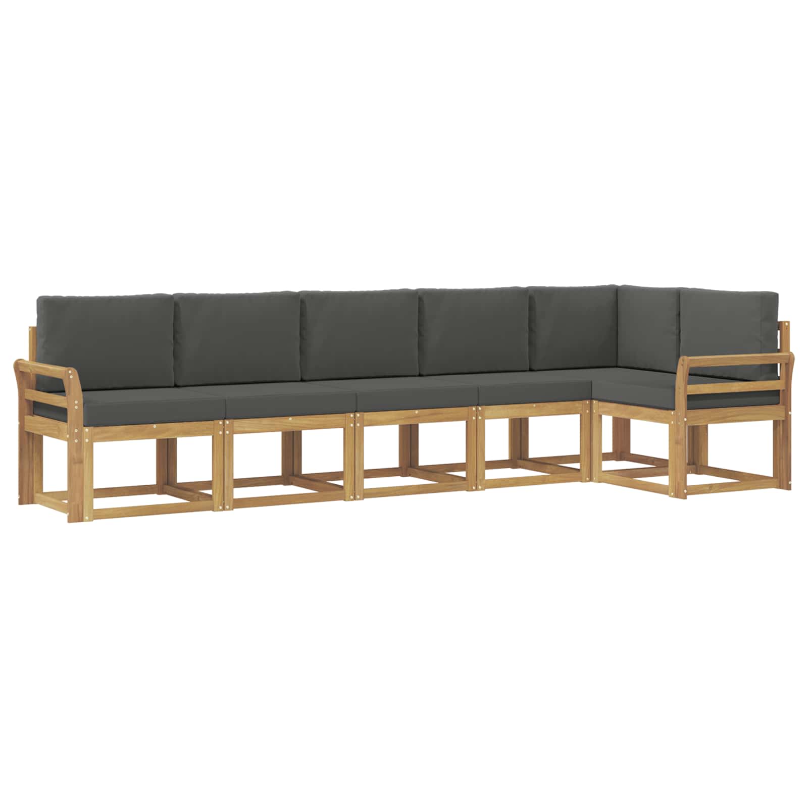 Outdoor-Sofagarnitur 6 pcs Weiß und Anthrazit Polyester