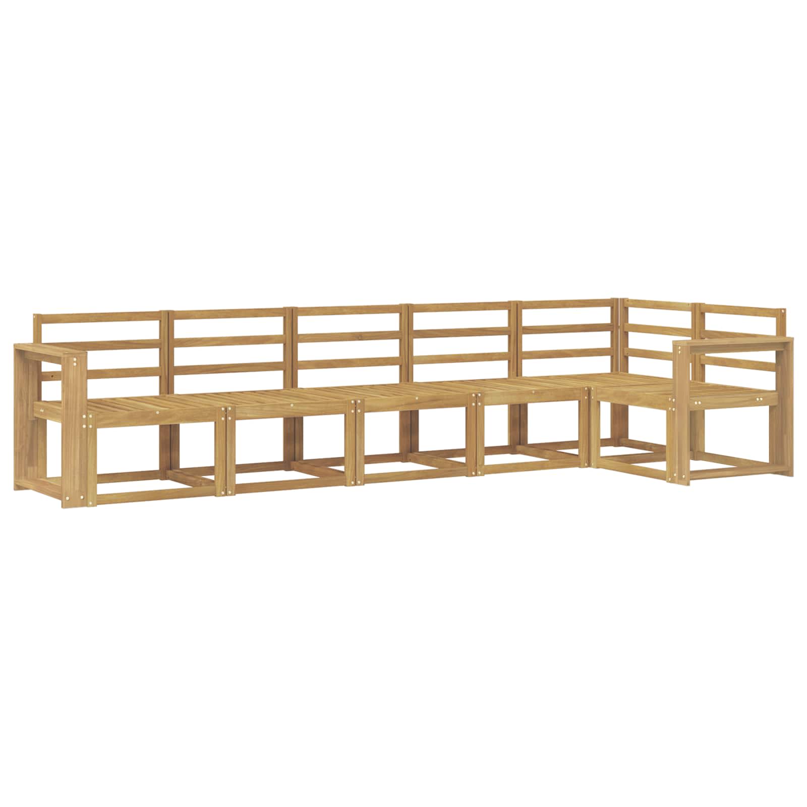 Outdoor-Sofagarnitur 6 pcs Weiß Massivholz Akazie