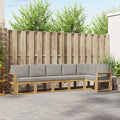Outdoor-Sofagarnitur mit Kissen 6 pcs Weiß und Hellgrau