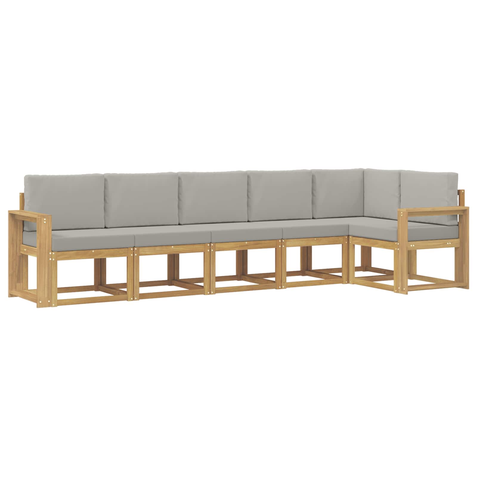 Outdoor-Sofagarnitur mit Kissen 6 pcs Weiß und Hellgrau