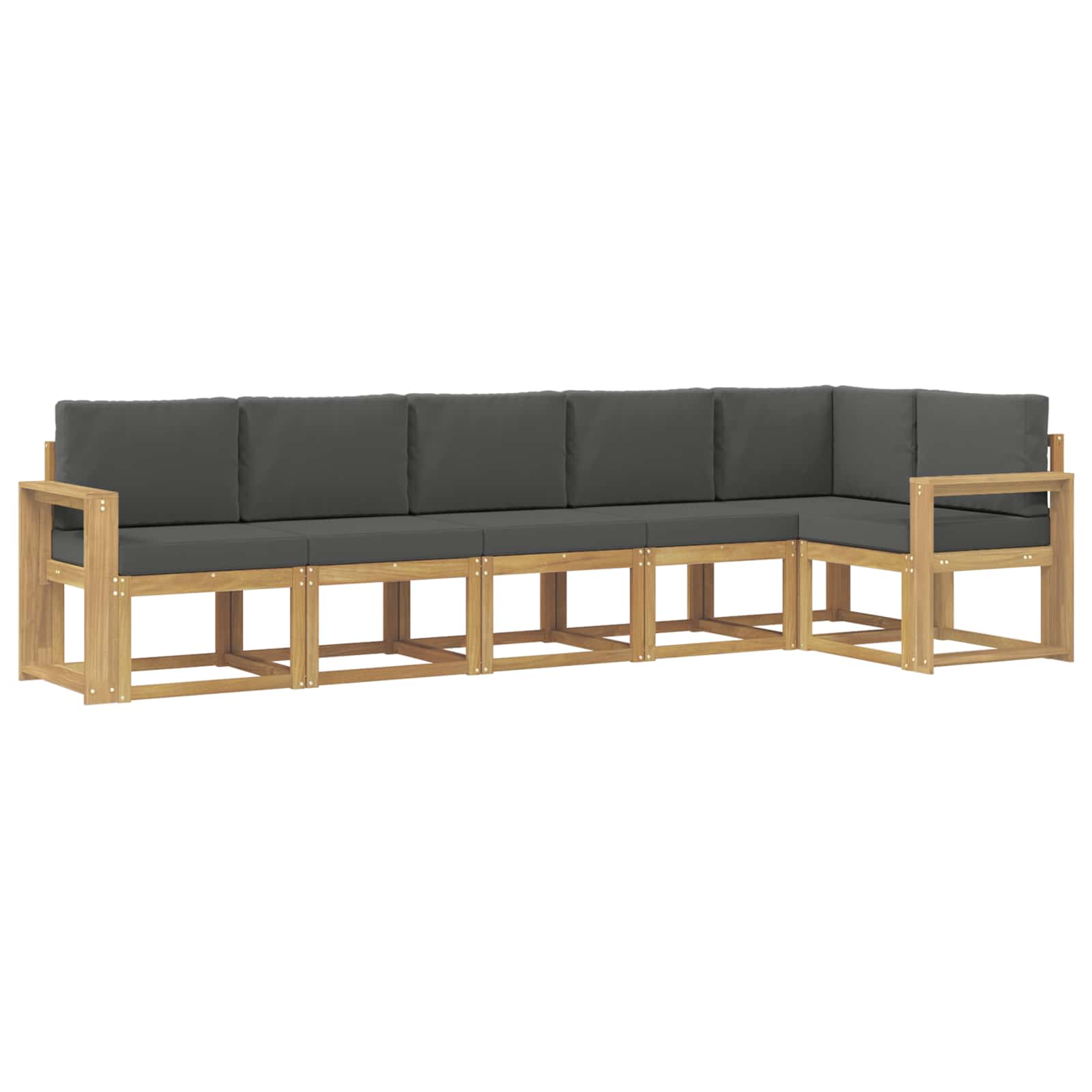 Outdoor-Sofagarnitur 6 pcs Weiß und Anthrazit Polyester