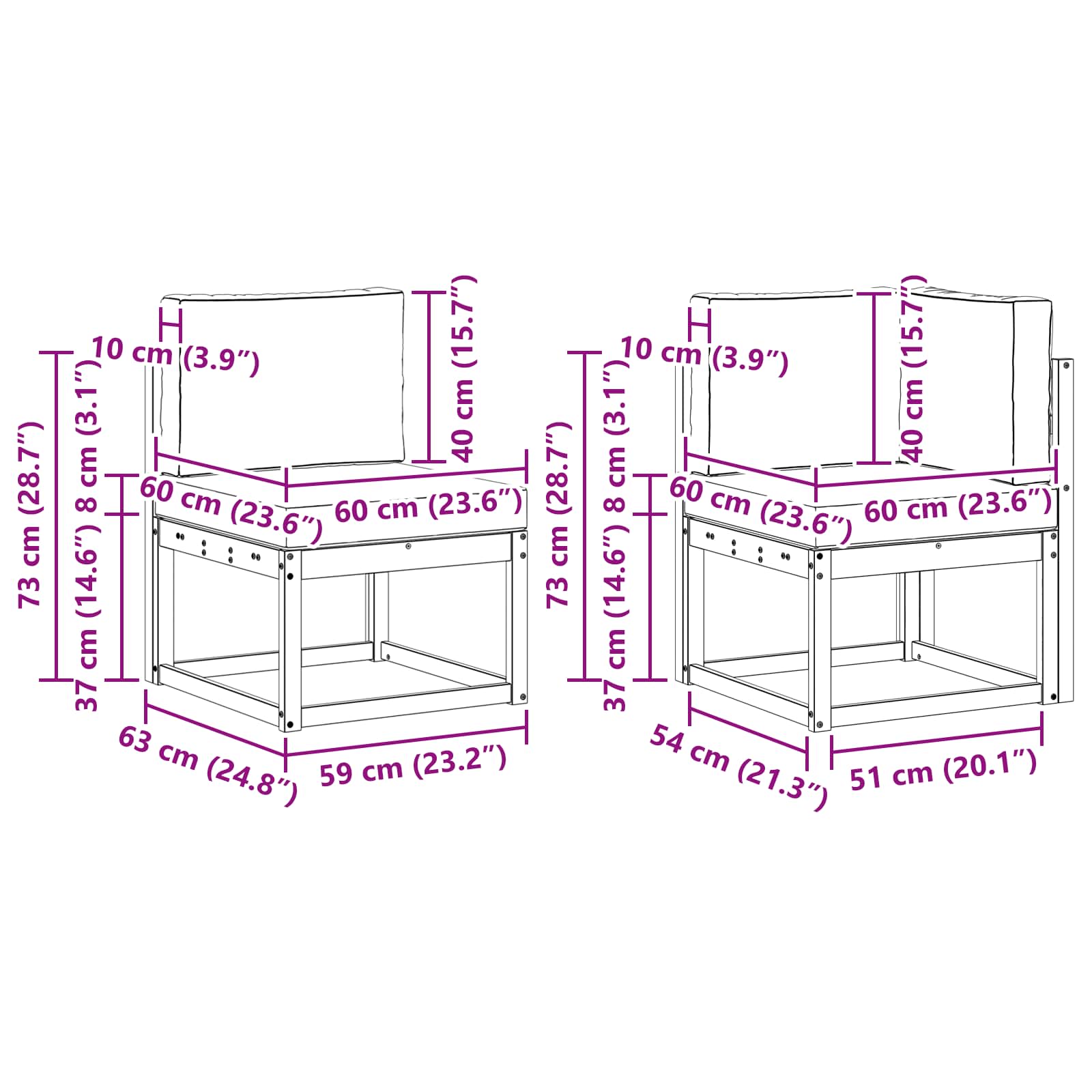 Outdoor-Sofagarnitur mit Kissen 6 pcs Weiß und Beige Polyester