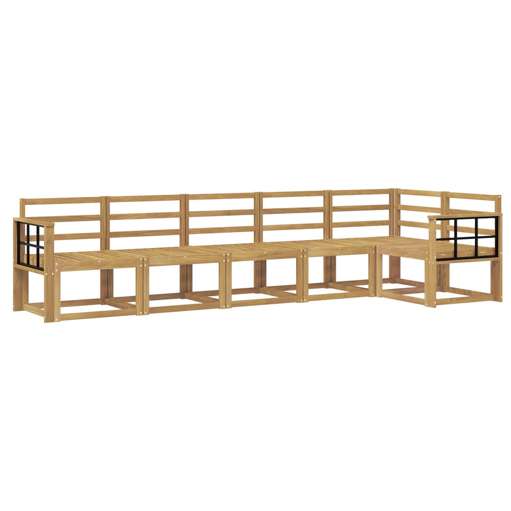Outdoor-Sofagarnitur 6 pcs Weiß Massivholz Akazie