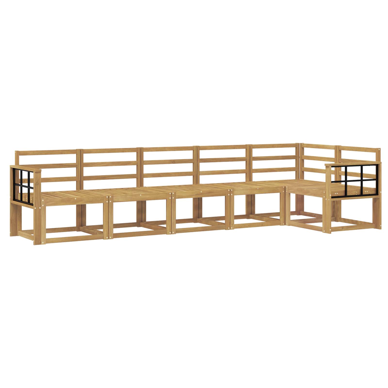 Outdoor-Sofagarnitur 6 pcs Weiß Massivholz Akazie