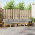 Outdoor-Sofagarnitur mit Kissen 6 pcs Weiß und Hellgrau