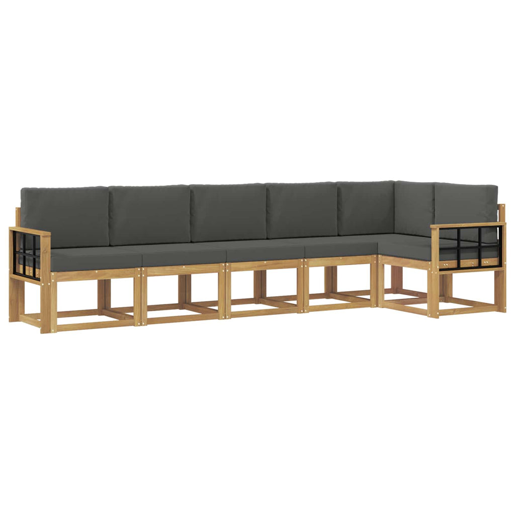 Outdoor-Sofagarnitur 6 pcs Weiß und Anthrazit Polyester