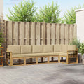 Outdoor-Sofagarnitur mit Kissen 6 pcs Weiß und Beige Polyester