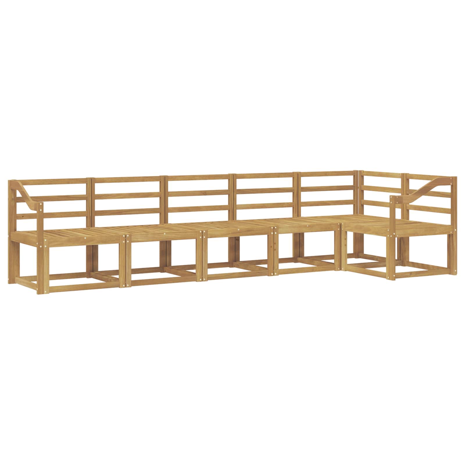 Outdoor-Sofagarnitur 6 pcs Weiß Massivholz Akazie