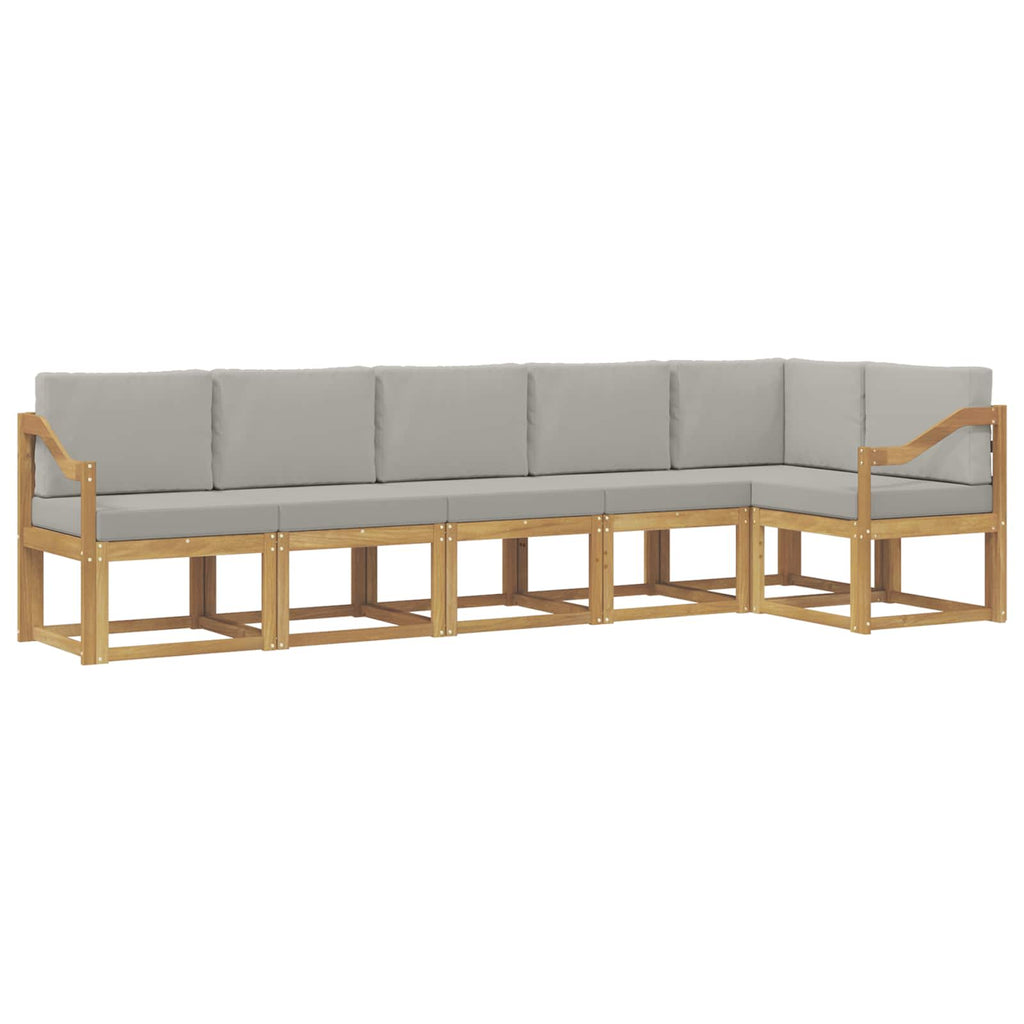 Outdoor-Sofagarnitur mit Kissen 6 pcs Weiß und Hellgrau