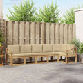 Outdoor-Sofagarnitur mit Kissen 6 pcs Weiß und Beige Polyester