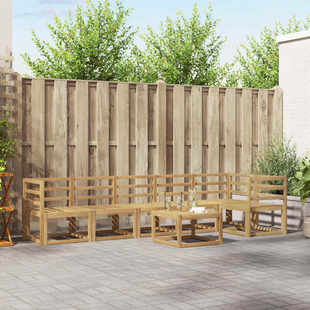 Outdoor-Sofagarnitur 7 pcs Weiß Massivholz Akazie