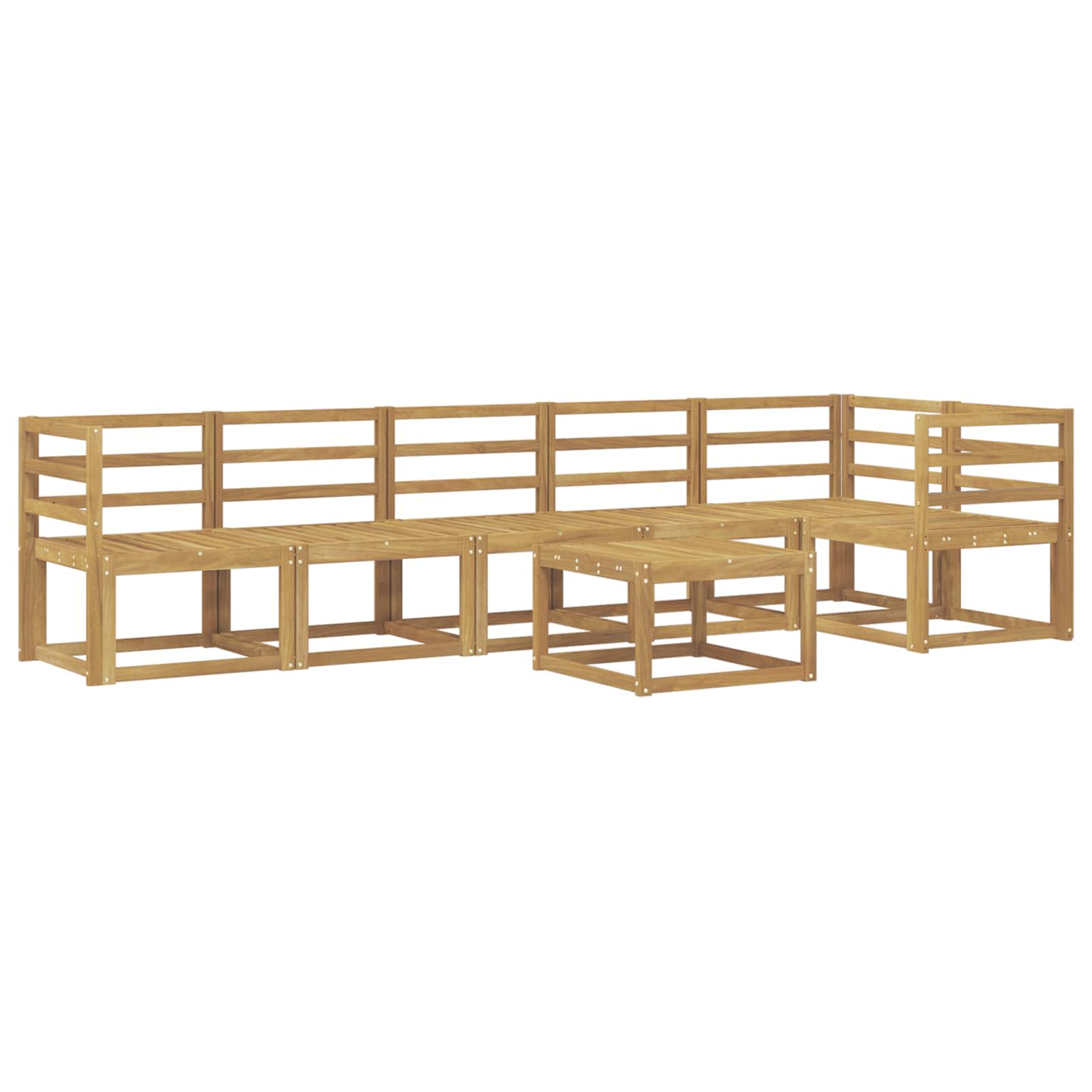 Outdoor-Sofagarnitur 7 pcs Weiß Massivholz Akazie